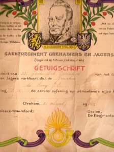 1953 Getuigschrift Garderegiment JCdR k